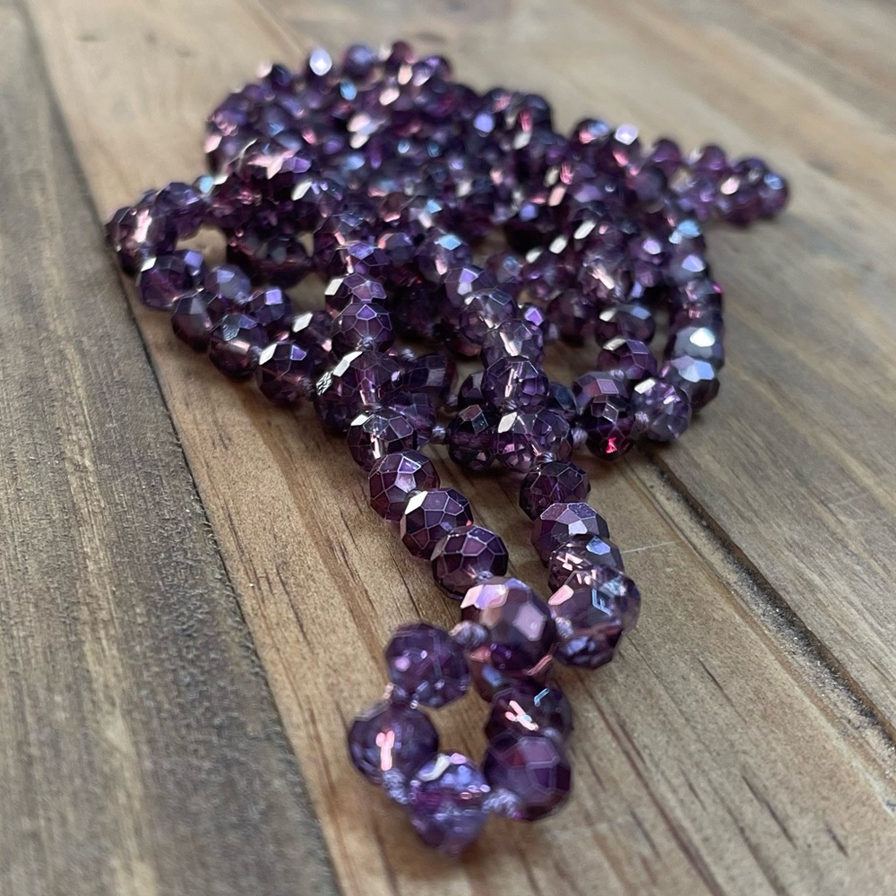 2/$25 5mm Montana Belle 60” Crystal Beaded Necklace
